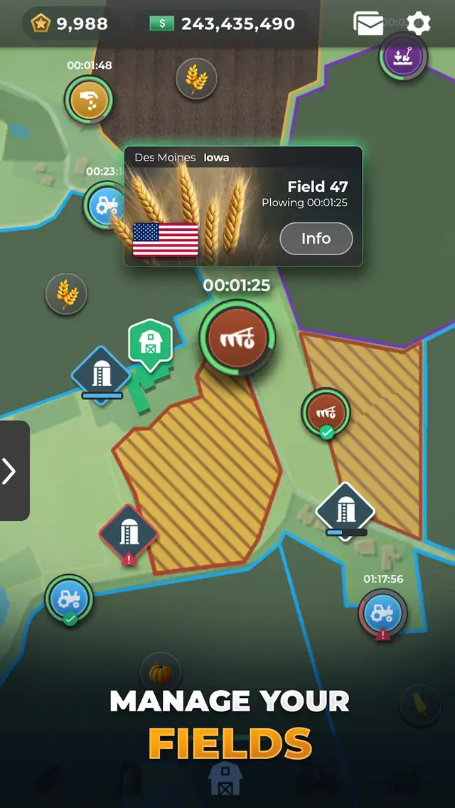 Farm Manager 2026 field management view