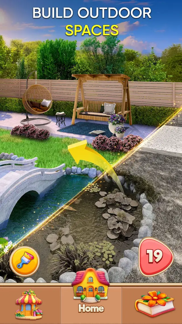 Garden and Home Design Game outdoor build screen